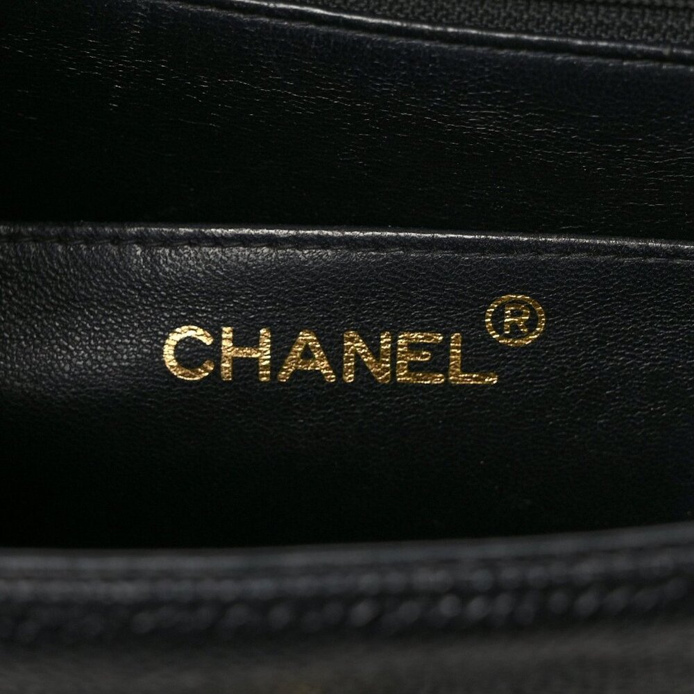 Authentic CHANEL CC Caviar Vertical Quilted Kelly Flap Bag Black Purse Handle - Picture 11 of 11